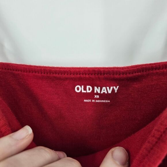 Old navy xs bodysuit red ribbed tank top summer skims - Picture 3 of 3